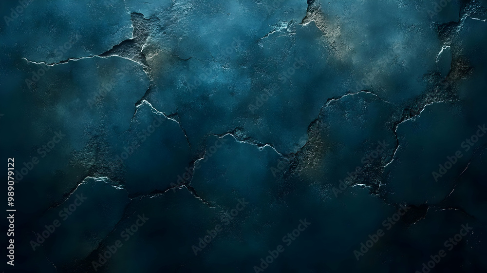 Dark Blue Cracked Concrete Wall Texture, Perfect For Backgrounds And Designs Dark Blue Cracked Concrete Wall Texture, Perfect For Backgrounds And Designs