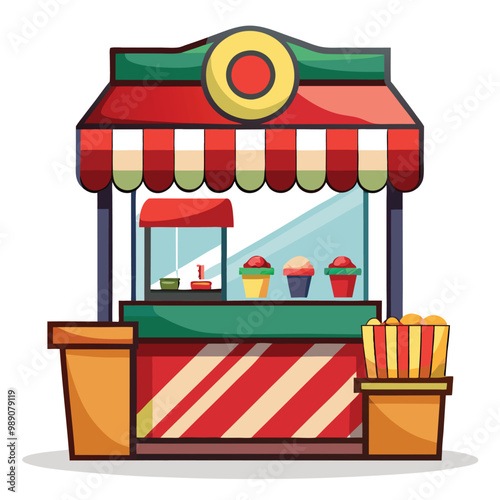 Snack stand vector illustration 