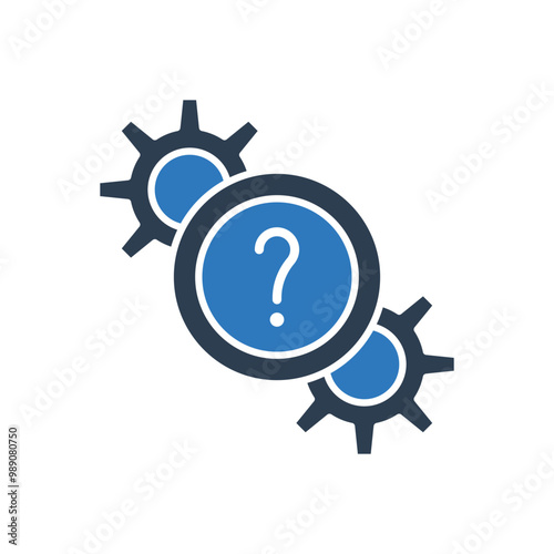 Technical Support Icon - Gear With Question Icon