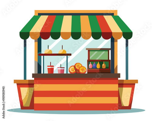 Snack stand vector illustration 