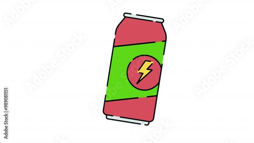 Energy Drinks Illustration motion graphic animation with alpha channel.