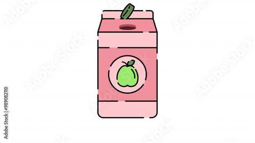 Guava Juice Illustration motion graphic animation with alpha channel.