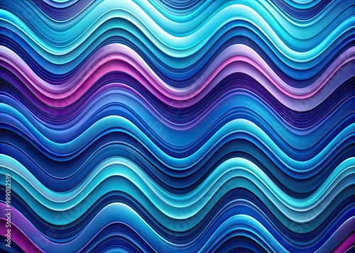 Abstract geometric pattern featuring undulating wavy lines in shades of blue and purple, evoking a sense of dynamic movement and fluid energy. photo