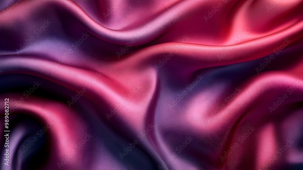 Pink and Purple Silk Fabric Draped Smoothly with Waves, Abstract Texture Pink and Purple Silk Fabric Draped Smoothly with Waves, Abstract Texture