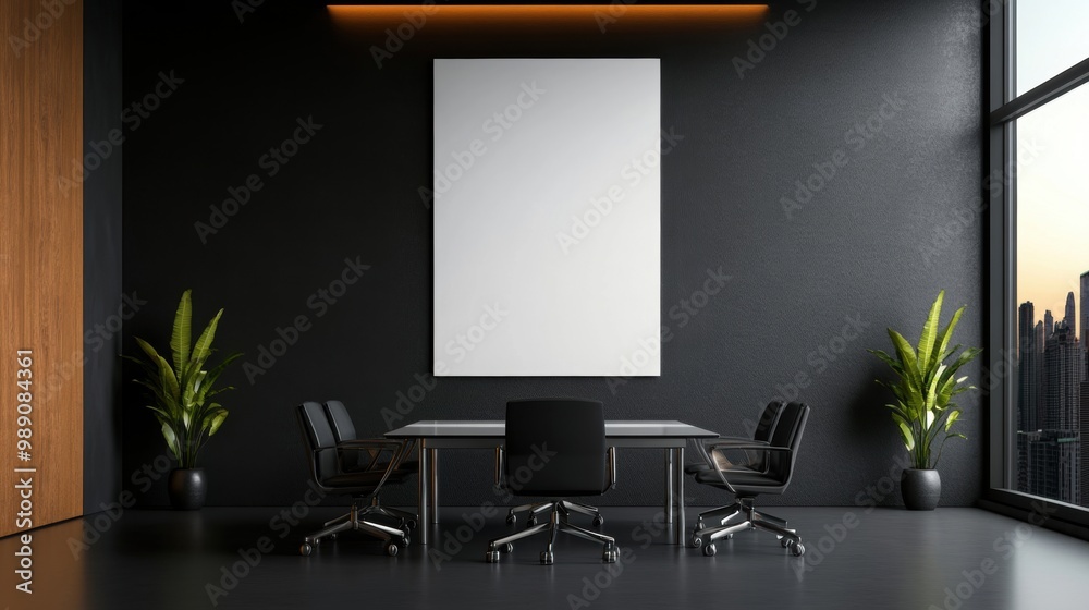 Modern Office Workspace with Blank Canvas Modern Office Workspace with Blank Canvas