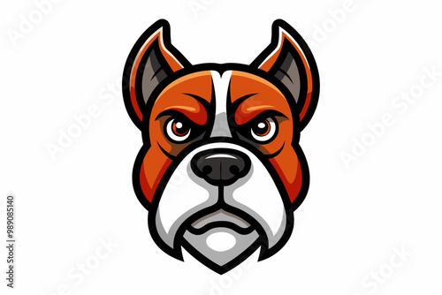 Boxer Dog head mascot logo design vector photo