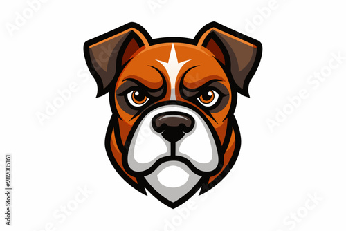 Boxer Dog head mascot logo design vector photo