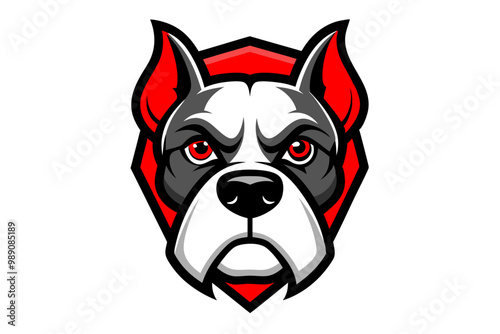 Boxer Dog head mascot logo design vector