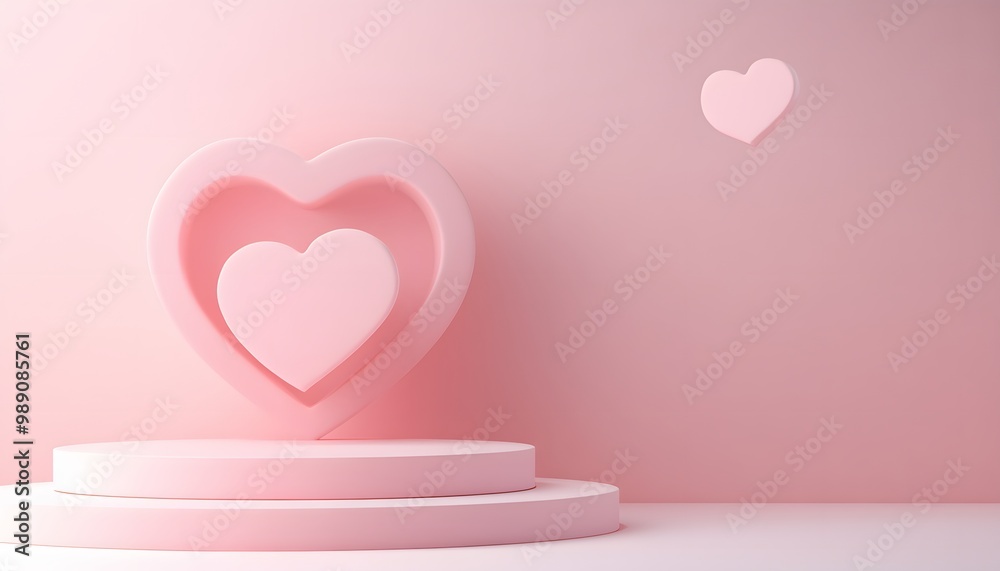 Pink Heart Podium for Product Presentation Pink Heart Podium for Product Presentation