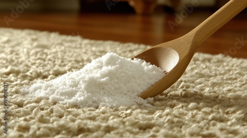 Eco-friendly carpet cleaner using baking soda, effective stain removal, safe for all carpets, freshens and revitalizes home environments.