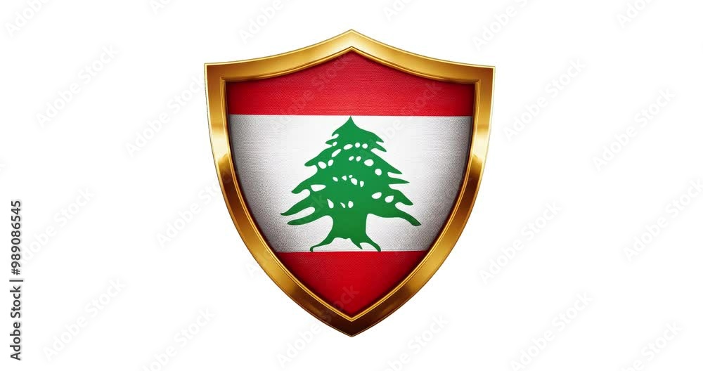 Lebanon’s National Colors Displayed in a Sturdy Shield Representing Heritage and Security