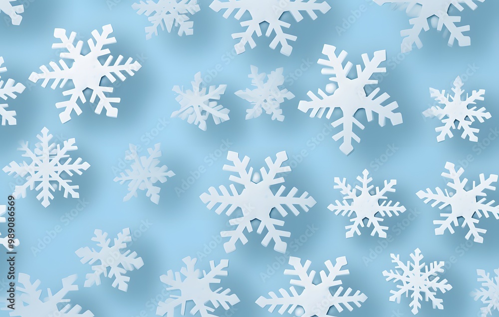 3D Rendered Snowflake Pattern - Seamless Repeat 3D Rendered Snowflake Pattern - Seamless Repeat