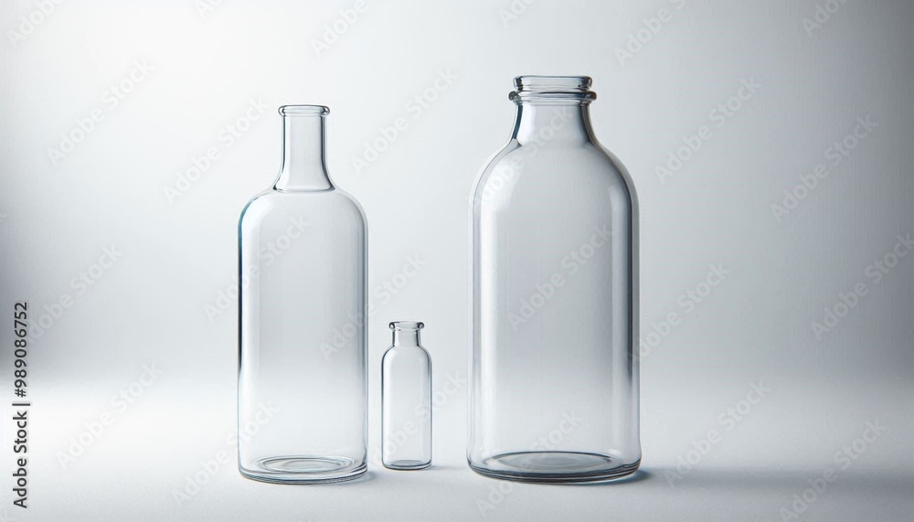 Empty glass bottles on white background
Empty glass bottles on white background