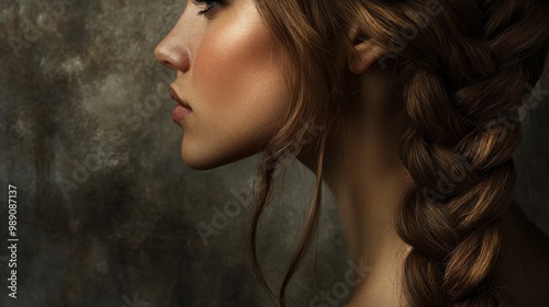 Profile of Woman with Thick Side Braid