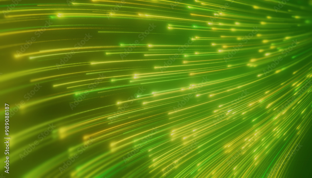 Illustation of glowing neon lines in green and yellow on reflecting floor - abstract background. Illustation of glowing neon lines in green and yellow on reflecting floor - abstract background.