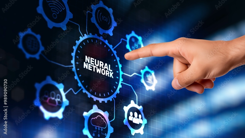 Neural Network concept. Mathematical model, as well as its software or hardware implementation