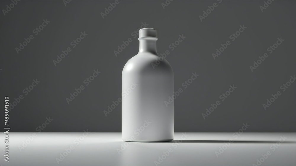 A plain white bottle of lotion or skincare product is featured in this 3D render of a single product photograph against a plain background A plain white bottle of lotion or skincare product is featured in this 3D render of a single product photograph against a plain background