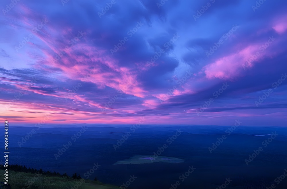 Pink and Purple Sunset Clouds over Mountains Pink and Purple Sunset Clouds over Mountains