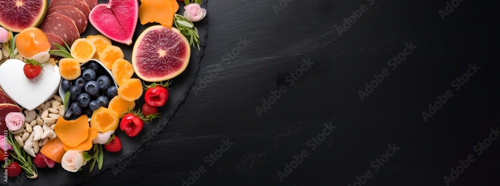 Valentine's Day Food Background with Copy Space Valentine's Day Food Background with Copy Space