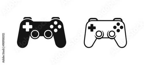 Gamepad controller icon. Video game device symbol