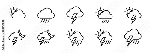 Weather outline icon. Climate symbol