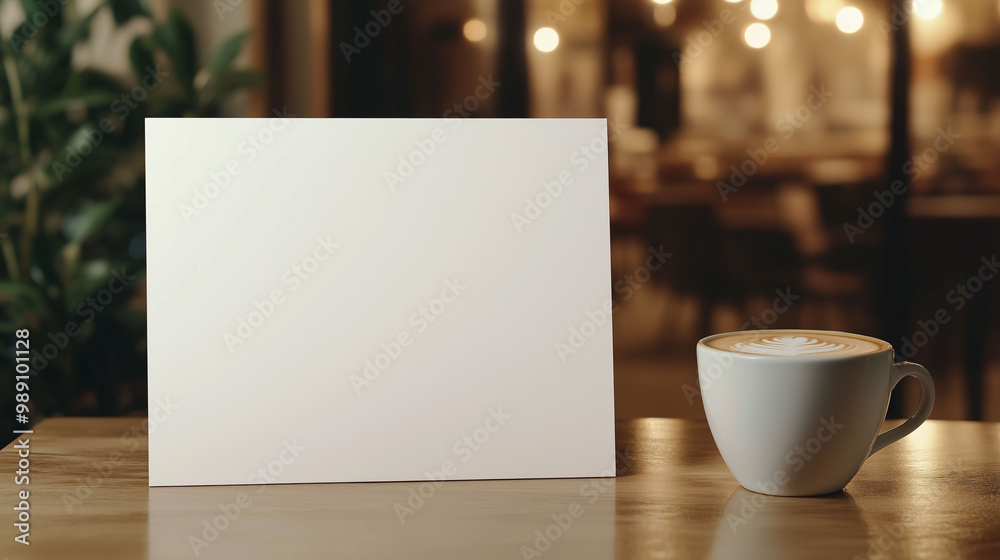 Obraz premium Cozy Winter Morning with blank white card Mockup