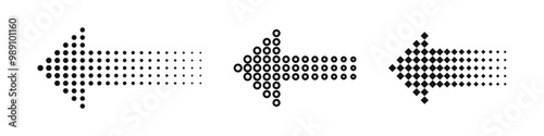 Dotted arrow icon. Directional pointer with dots