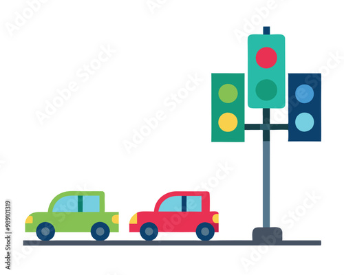 Traffic signal light vector illustration 