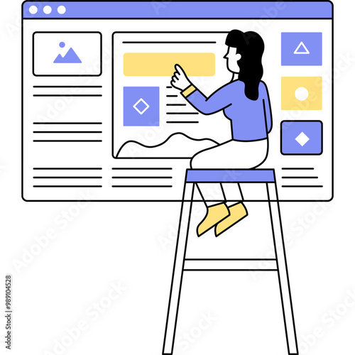 Web testing icon vector woman app software tester