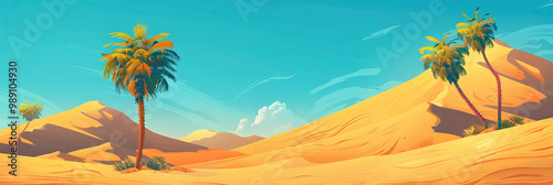 Desert Sand Dunes Game Show Backdrop for Exotic Theme