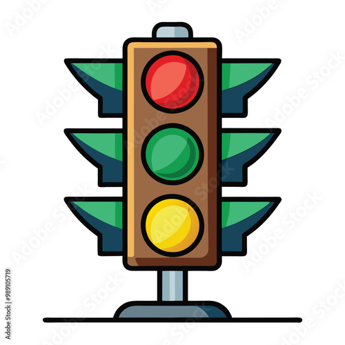 Traffic signal light vector illustration 