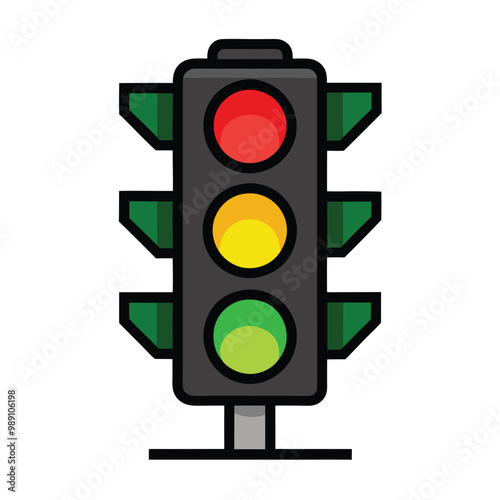 Traffic signal light vector illustration 