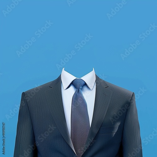 Professional Men's Suit ID Photo Template: Elevate Your Image with a Stylish Blue Background