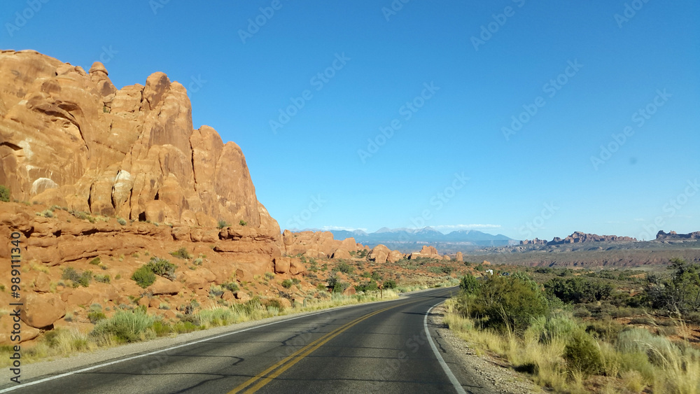 Road trip through the desert landscape of Utah, USA Road trip through the desert landscape of Utah, USA