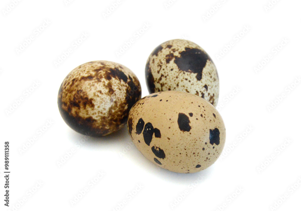 Quail eggs are isolated on a white background Quail eggs are isolated on a white background