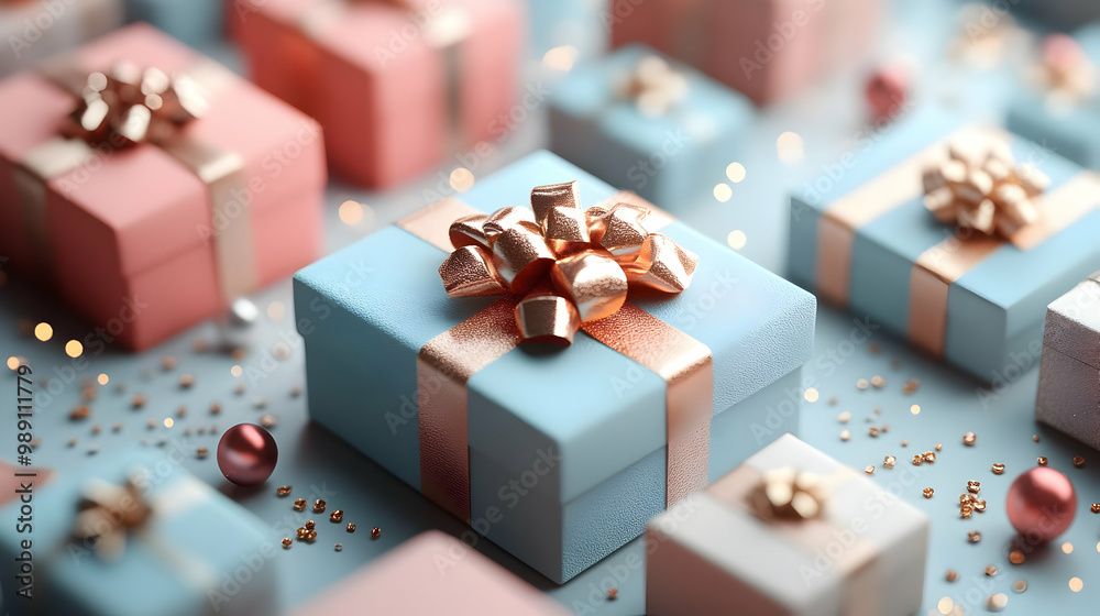 Gift Boxes with Bows and Confetti Gift Boxes with Bows and Confetti
