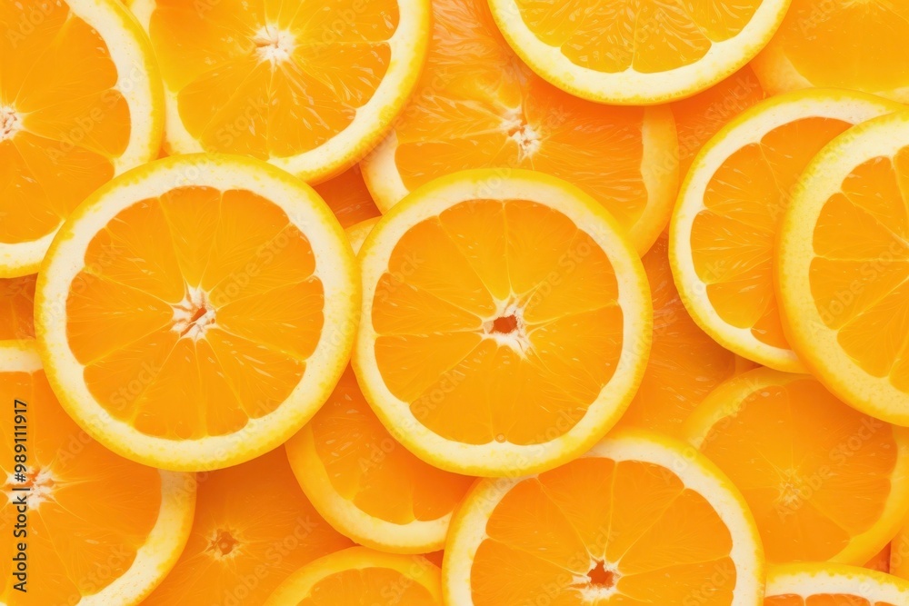 A close up of orange slices. Concept of freshness and vitality, as the bright orange color of the fruit is highlighted. Generative AI A close up of orange slices. Concept of freshness and vitality, as the bright orange color of the fruit is highlighted. Generative AI