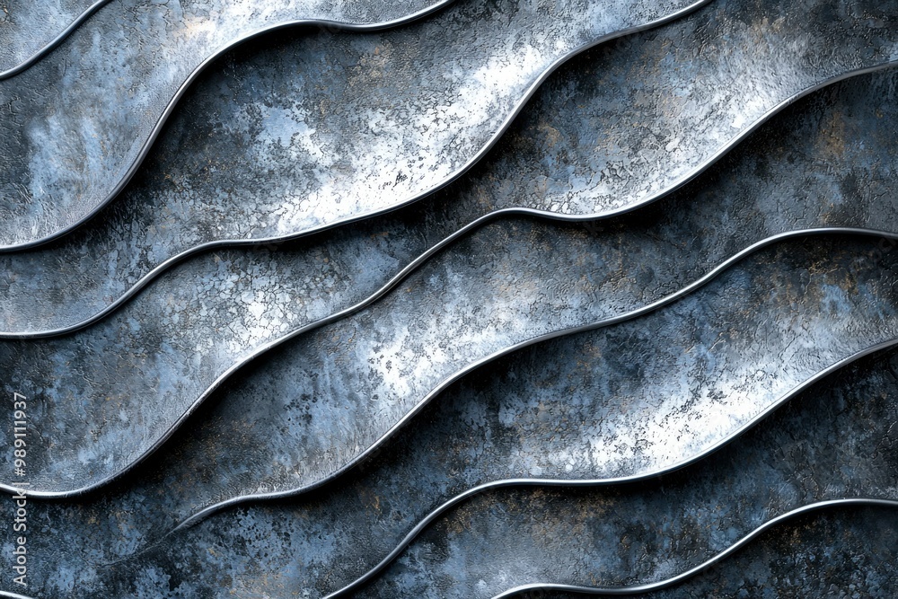 Abstract Metallic Wave Pattern with Textured Surface Abstract Metallic Wave Pattern with Textured Surface