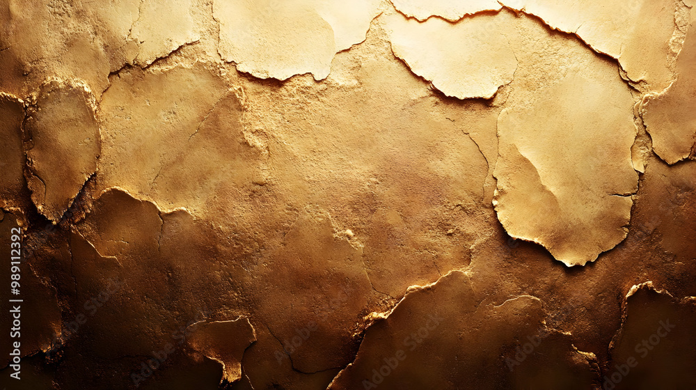 Golden Crackled Wall Texture Background - Grunge Abstract Design Golden Crackled Wall Texture Background - Grunge Abstract Design