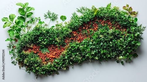 green island grass on white background