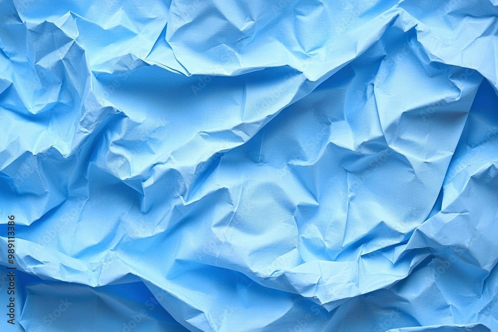 Obraz premium Crumpled Light Blue Paper Texture