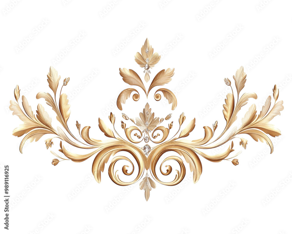 Antique gold baroque jewelry on a light background, vintage gold floral designs, golden crown Antique gold baroque jewelry on a light background, vintage gold floral designs, golden crown