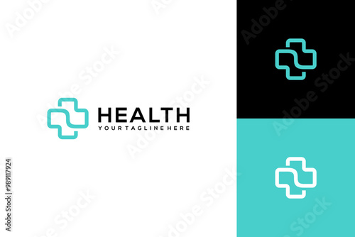 health care design logo line vector