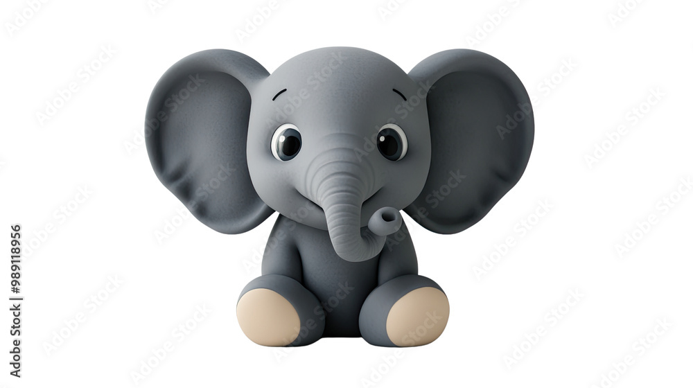 An isolated elephant on a white background