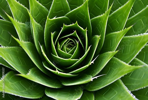 Aloe Petraeum Leaf Spiral Pattern Close-Up