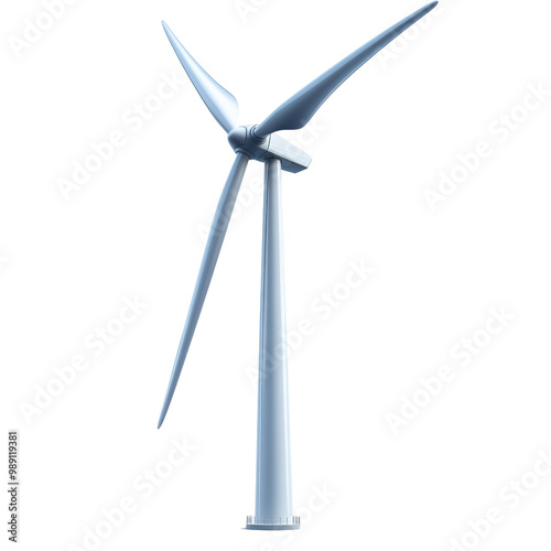 Wind turbine, white isolated background transparent background photo