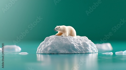 Polar bear on ice floe photo