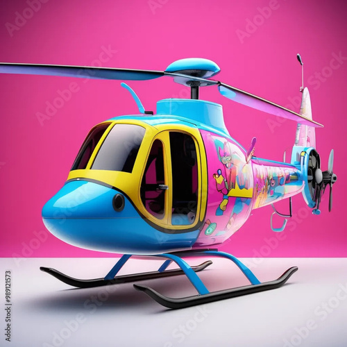 Groovy 3D Cartoon Design with Bold Colors and Funky Patterns