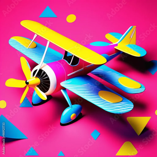 Groovy 3D Cartoon Design with Bold Colors and Funky Patterns