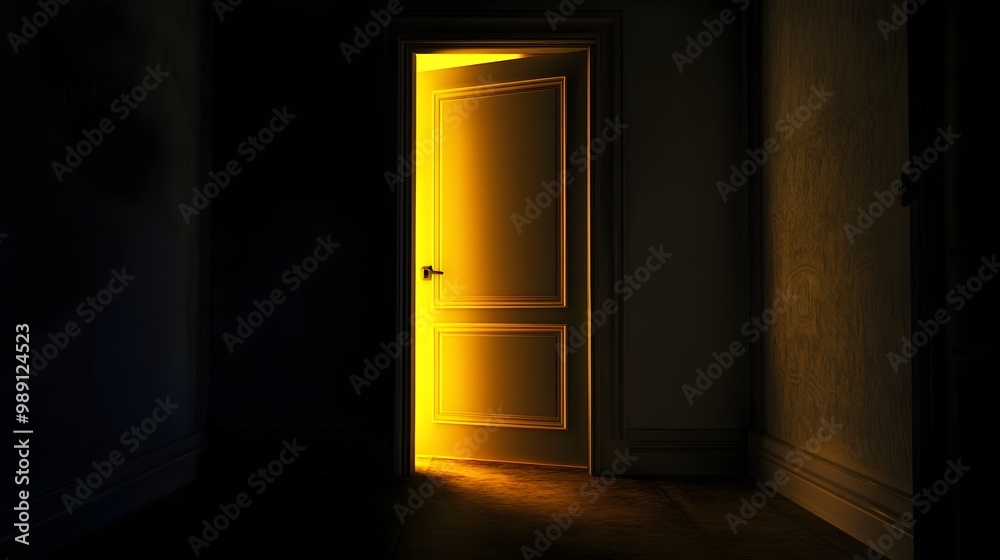 Mysterious Illumination Through an Open Doorway in a Darkened Room Mysterious Illumination Through an Open Doorway in a Darkened Room